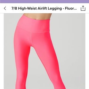 ALO High- waist airlift leggings-Fluorescent Pink Coral-brand new With Tags ON!